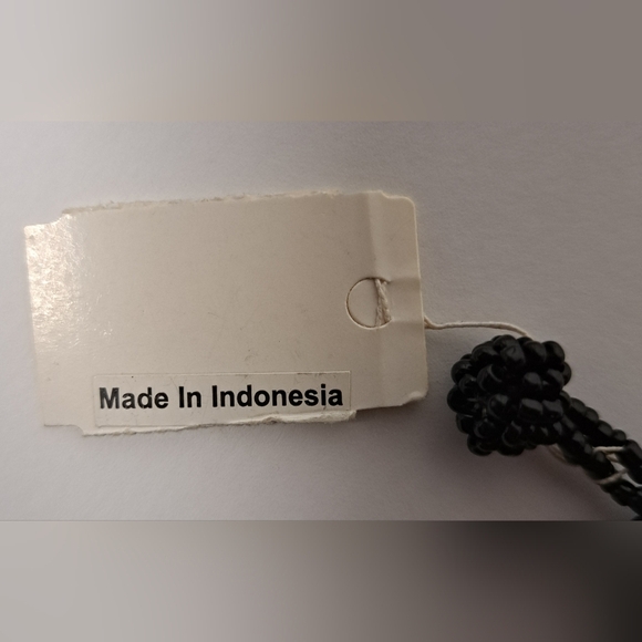 Catherine Stein Elegant Black Beaded Necklace Twisted Chunky Statement Choker - Picture 3 of 4